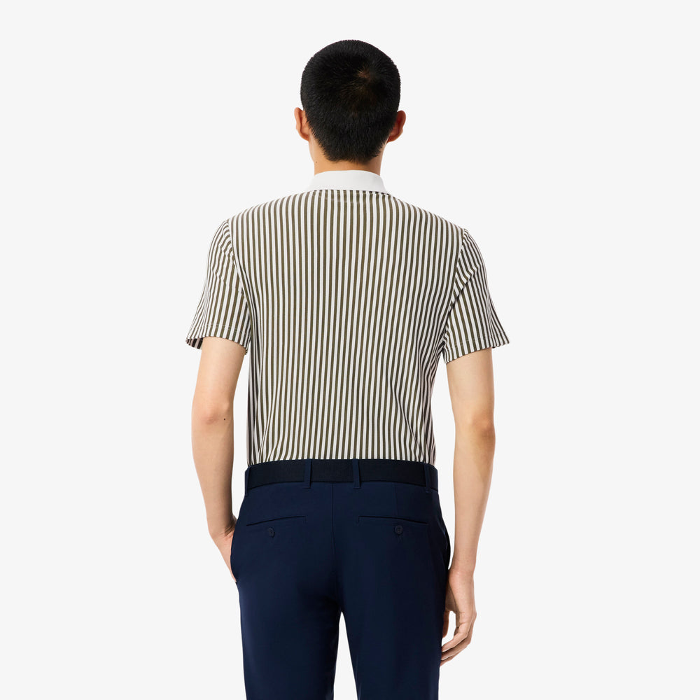 Heat Regulating Striped Golf Polo Shirt