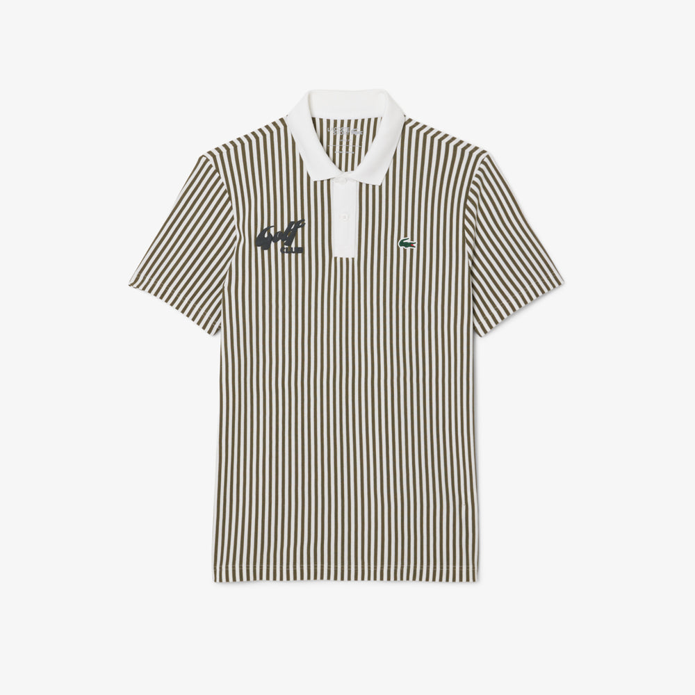Heat Regulating Striped Golf Polo Shirt