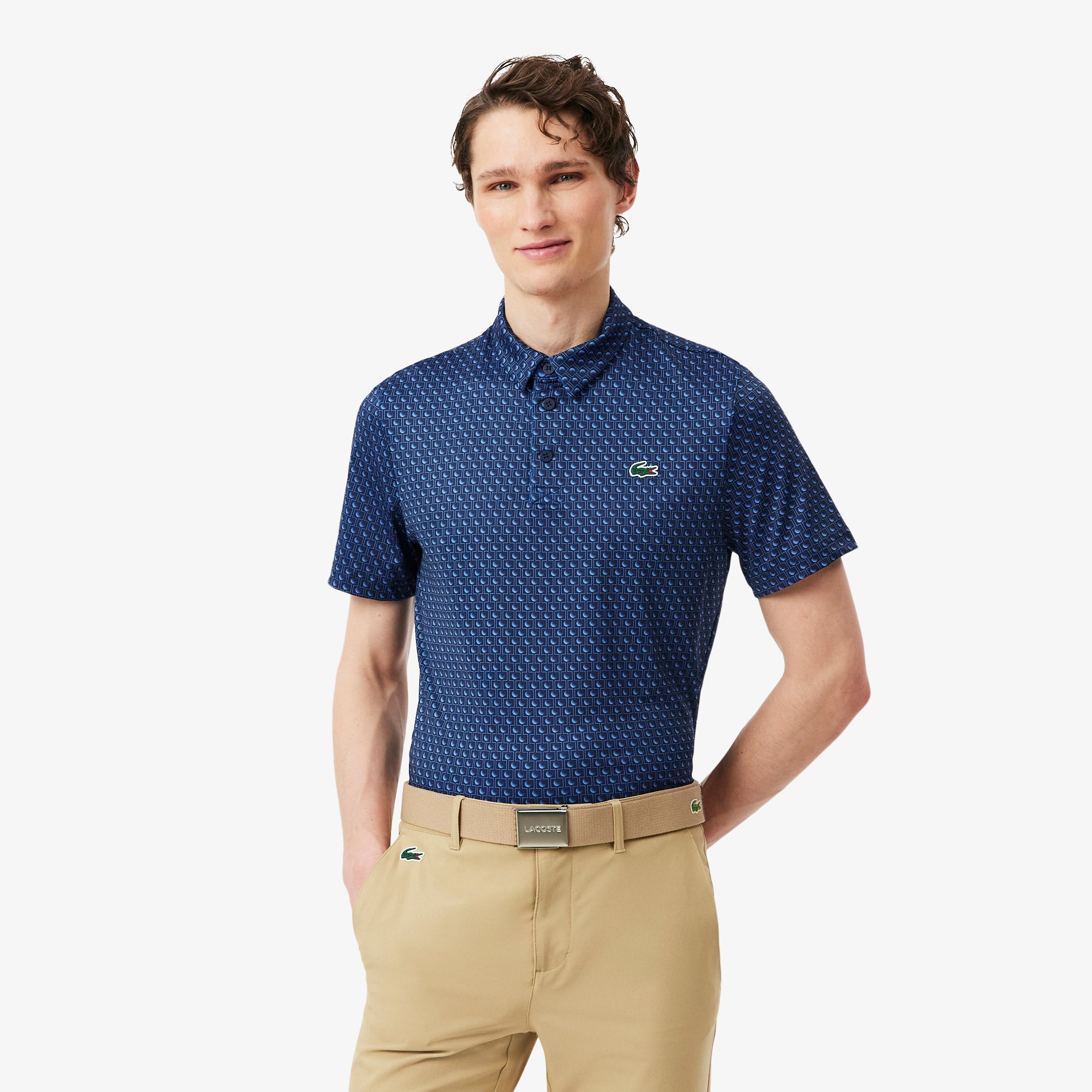 Regular Fit Printed Golf Polo Shirt – Lacoste ZA