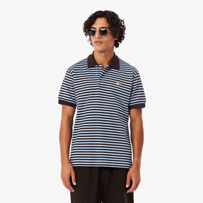 Classic Fit Textured Striped Polo Shirt