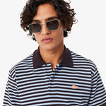 Classic Fit Textured Striped Polo Shirt