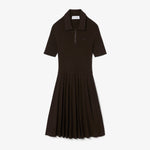 Pleated Polo Collar Dress