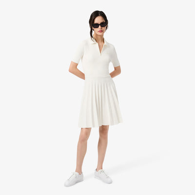 Pleated Polo Collar Dress