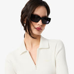 Pleated Polo Collar Dress