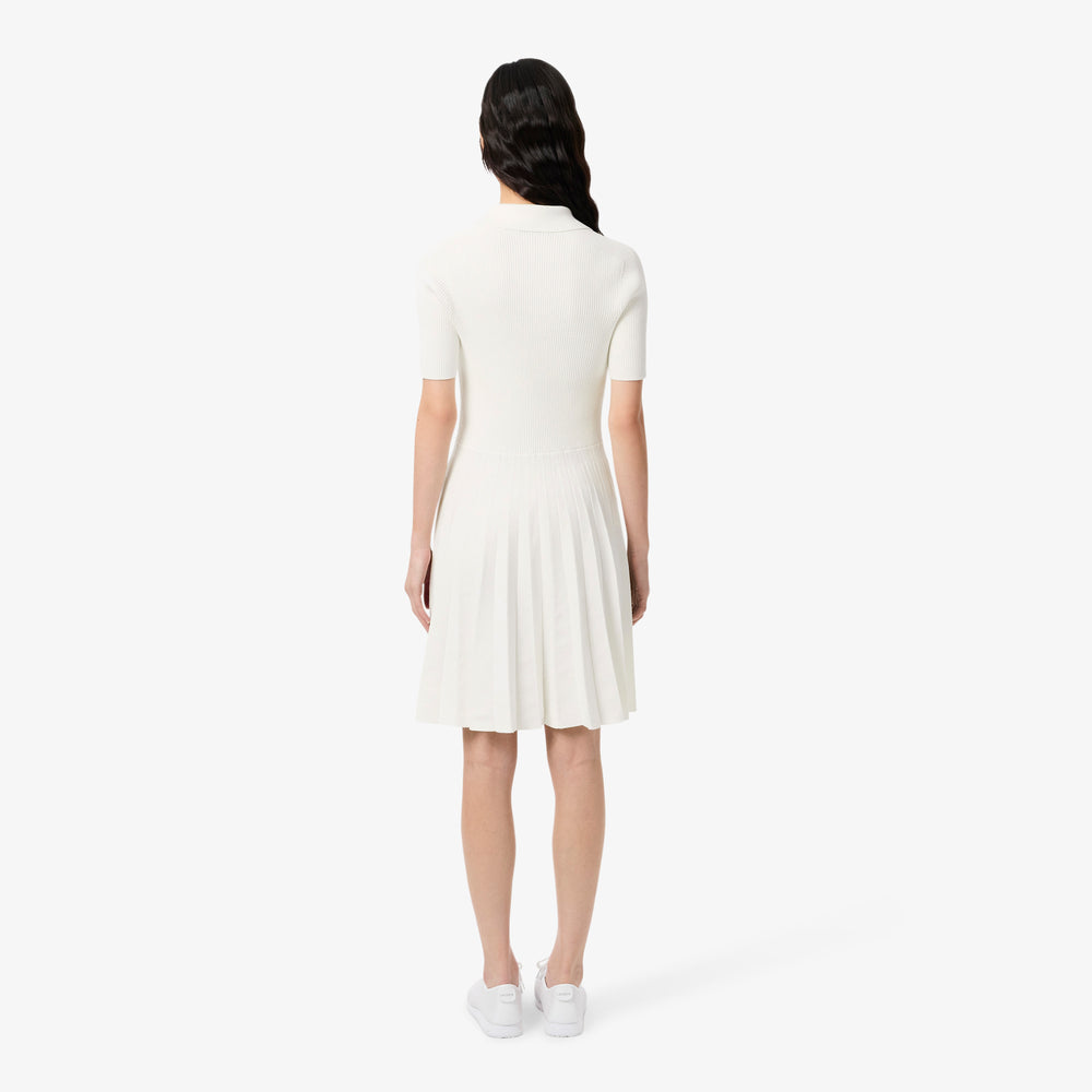 Pleated Polo Collar Dress