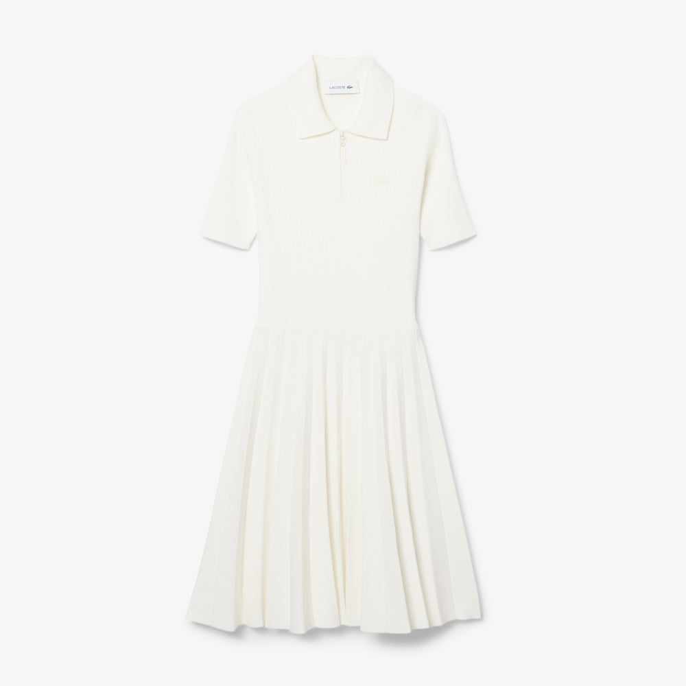 Pleated Polo Collar Dress