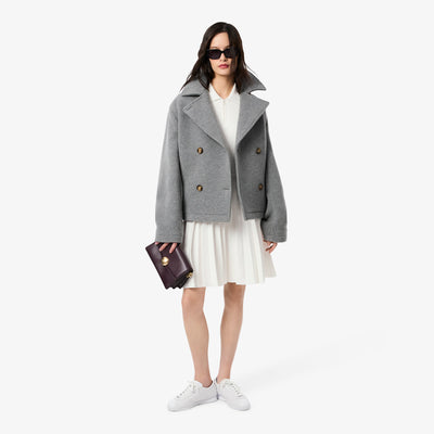 Pleated Polo Collar Dress