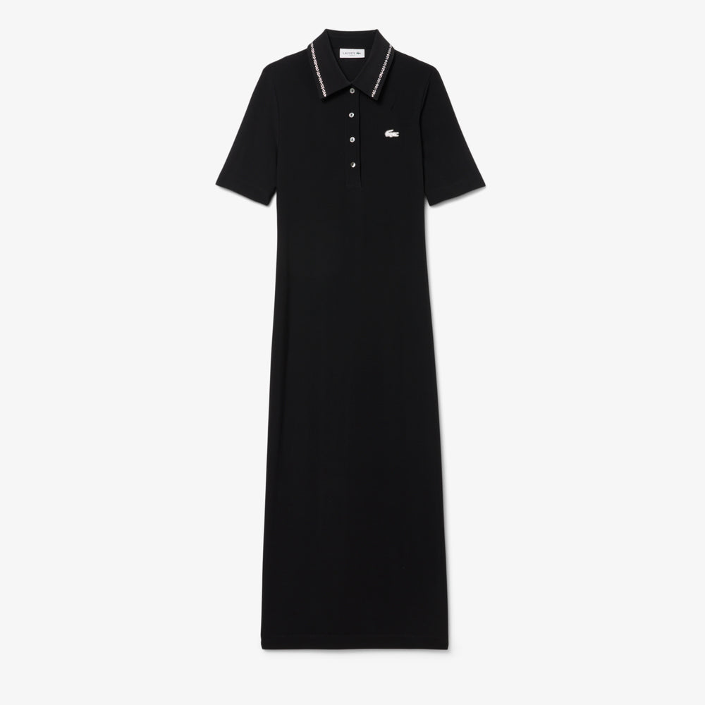 Slim Fit Diamanté Crocodile Polo Collar Dress