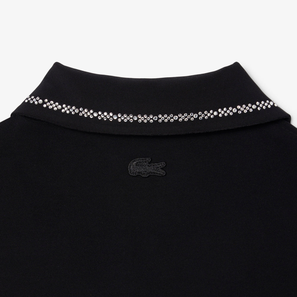 Slim Fit Diamanté Crocodile Polo Collar Dress