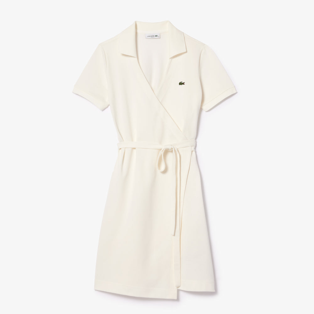 Stretch Mini Piqué Wrap Dress