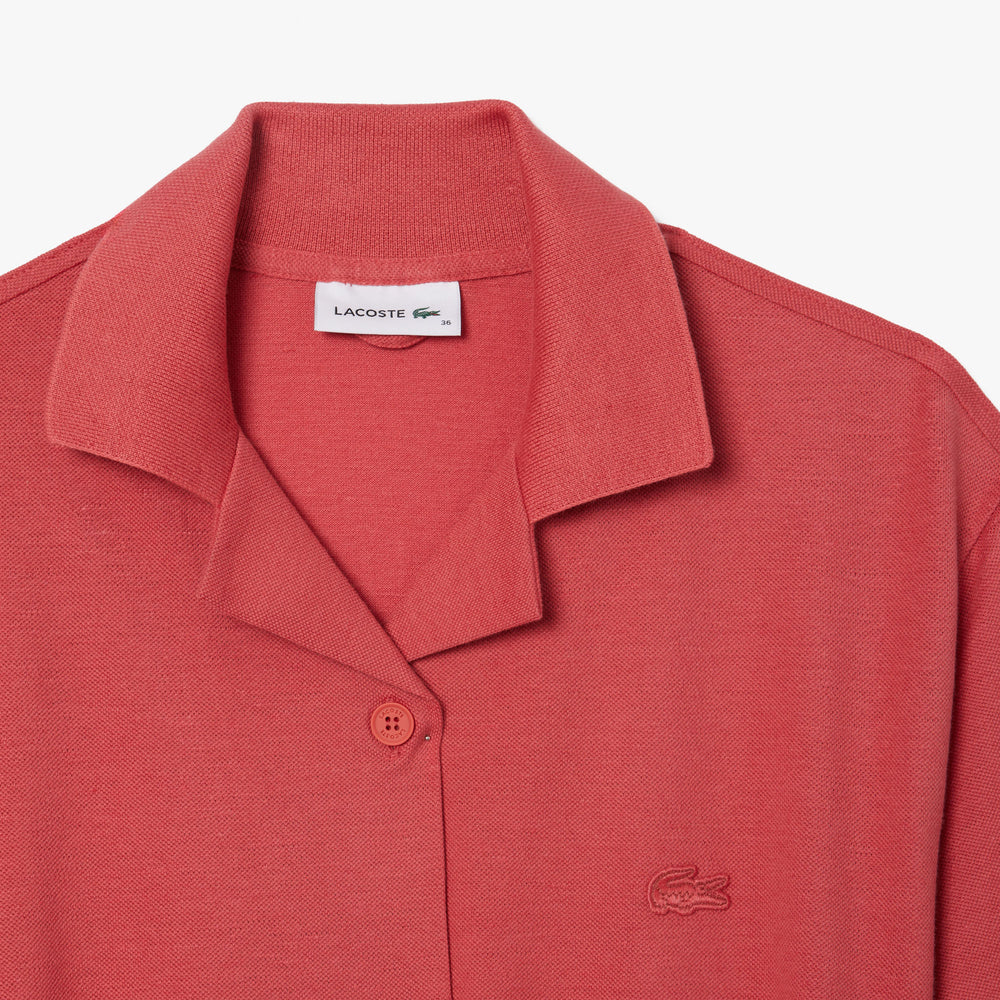 Women’s Lacoste Linen/Cotton Blend Belted Button Dress