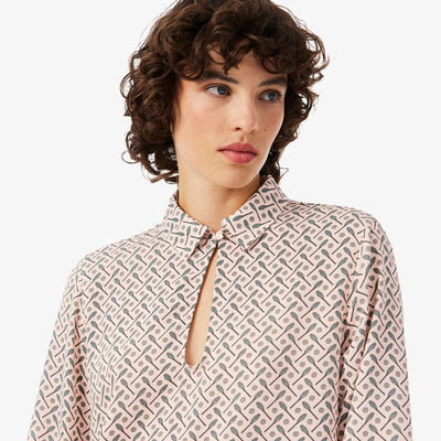 Fluid Crepe Shirt Collar Dress