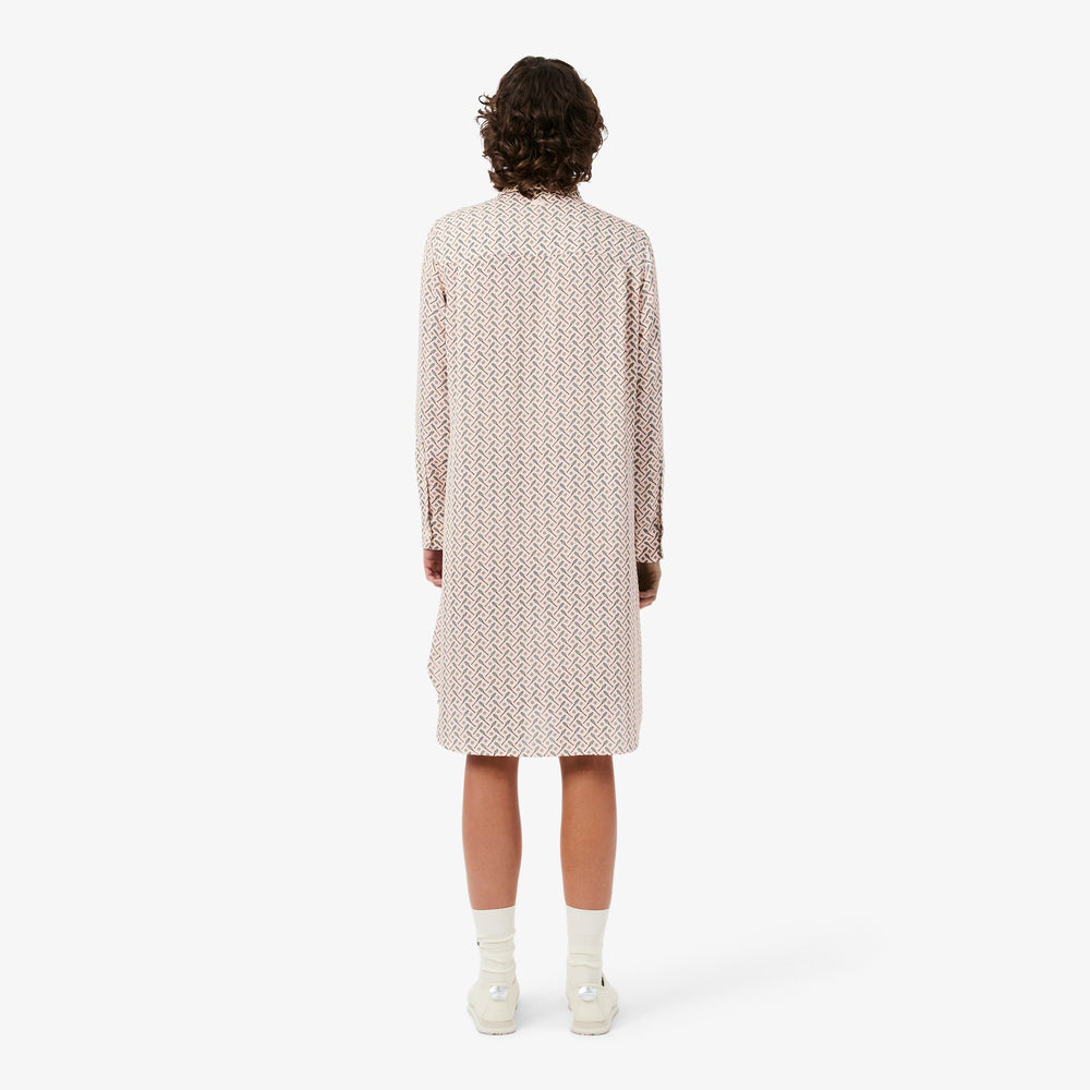Fluid Crepe Shirt Collar Dress