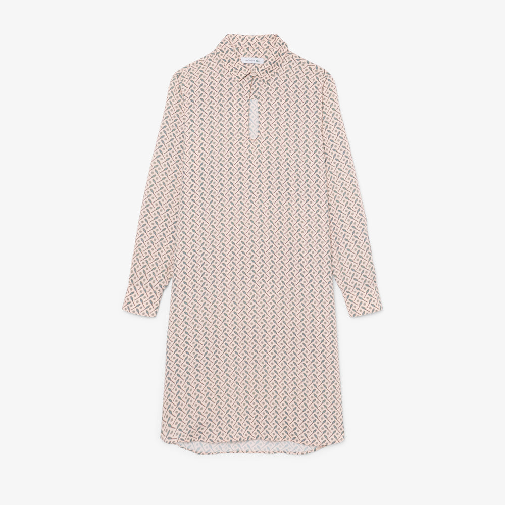 Fluid Crepe Shirt Collar Dress