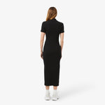 Long Ribbed Cotton Polo Dress