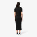 Long Ribbed Cotton Polo Dress