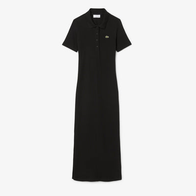 Long Ribbed Cotton Polo Dress