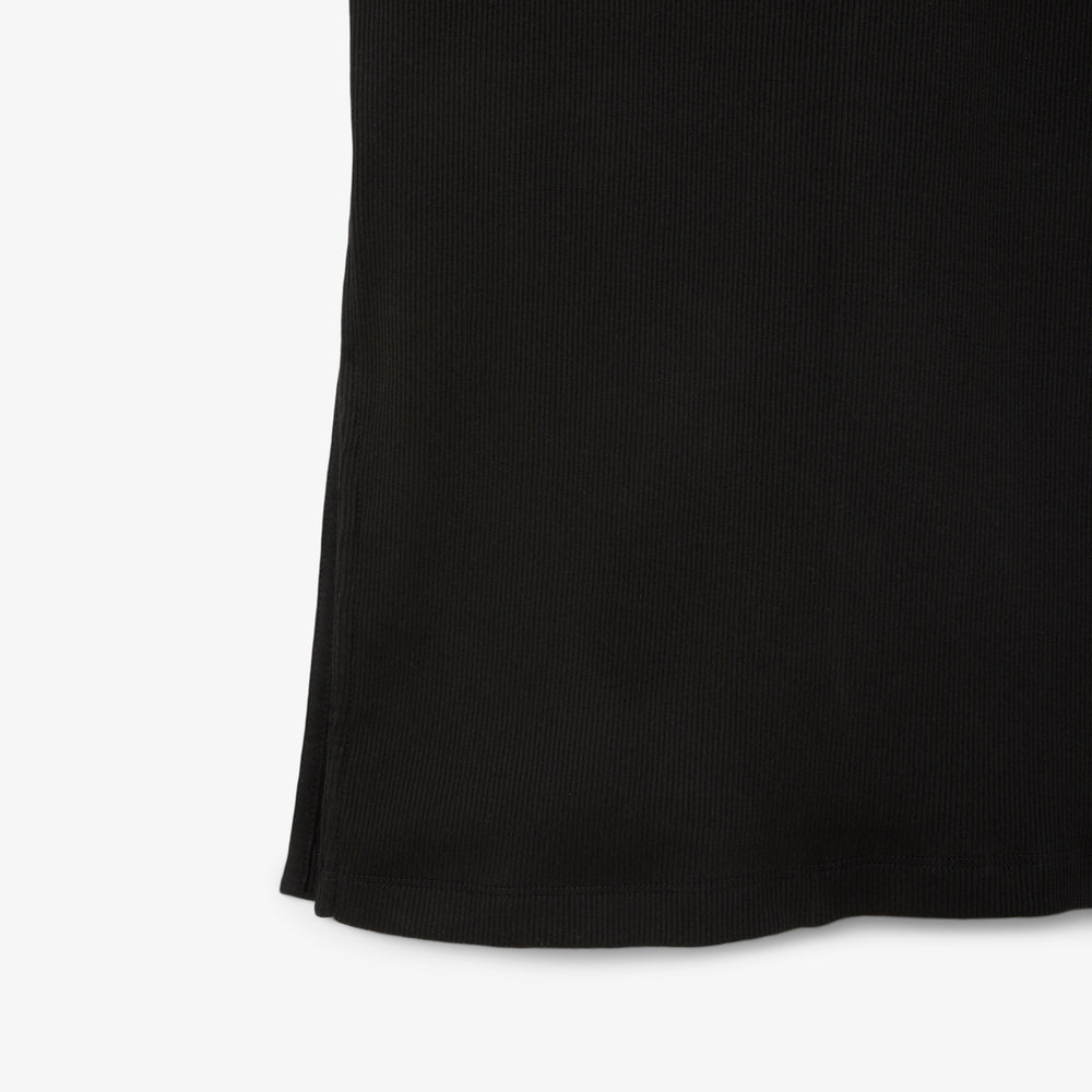 Long Ribbed Cotton Polo Dress