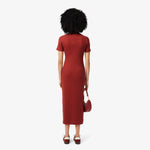 Long Ribbed Cotton Polo Dress