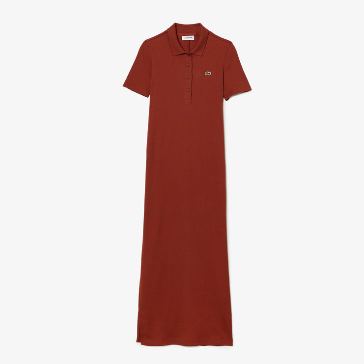 Long Ribbed Cotton Polo Dress