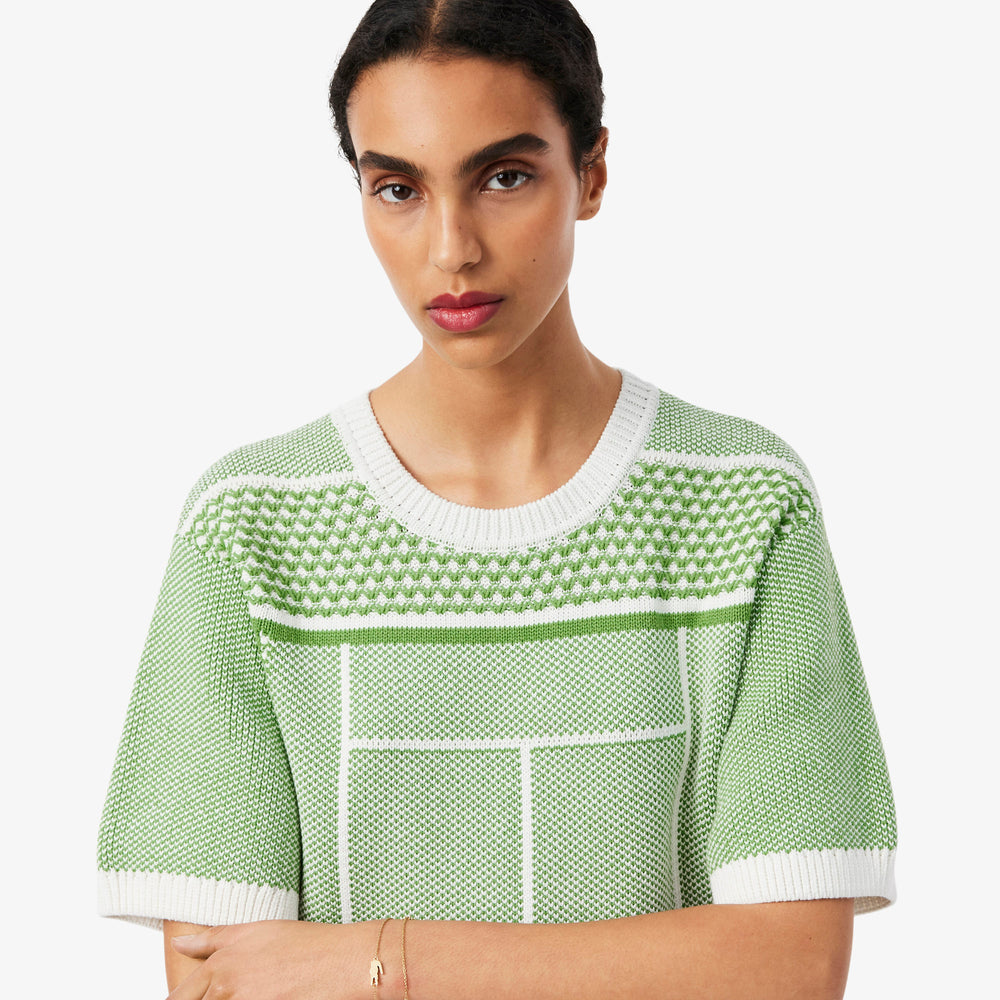 Tennis Court Jacquard Sweater Dress