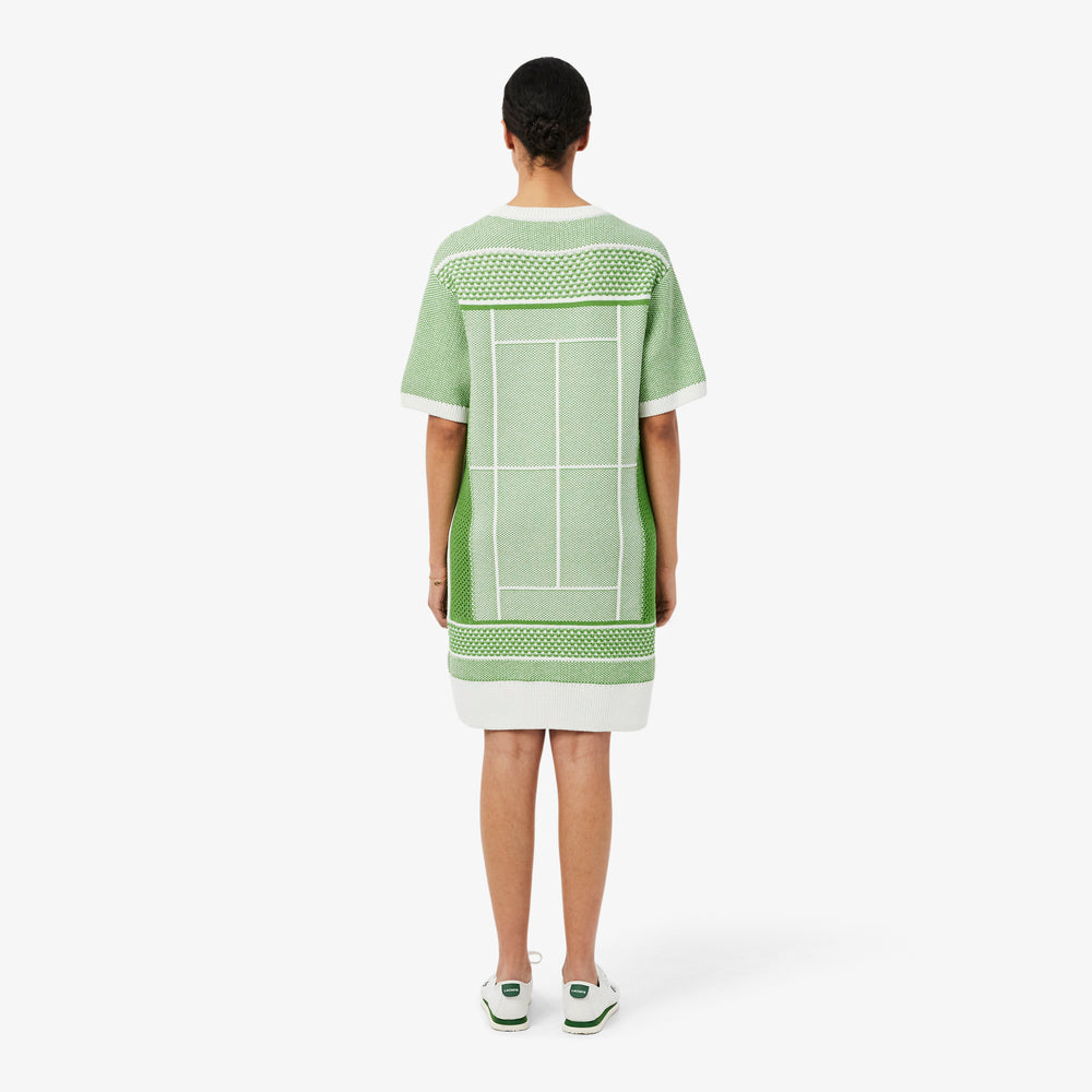 Tennis Court Jacquard Sweater Dress