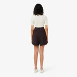 Oversized Wool Blend Pleated Bermuda Shorts