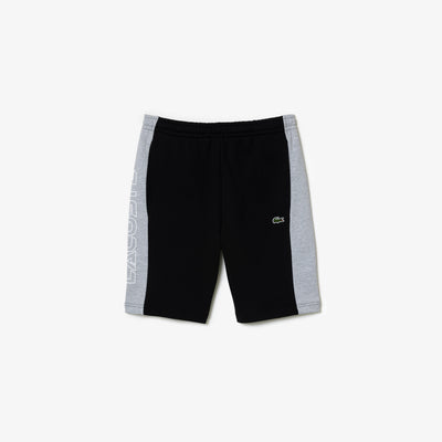 Printed Unbrushed Fleece Colourblock Jogger Shorts
