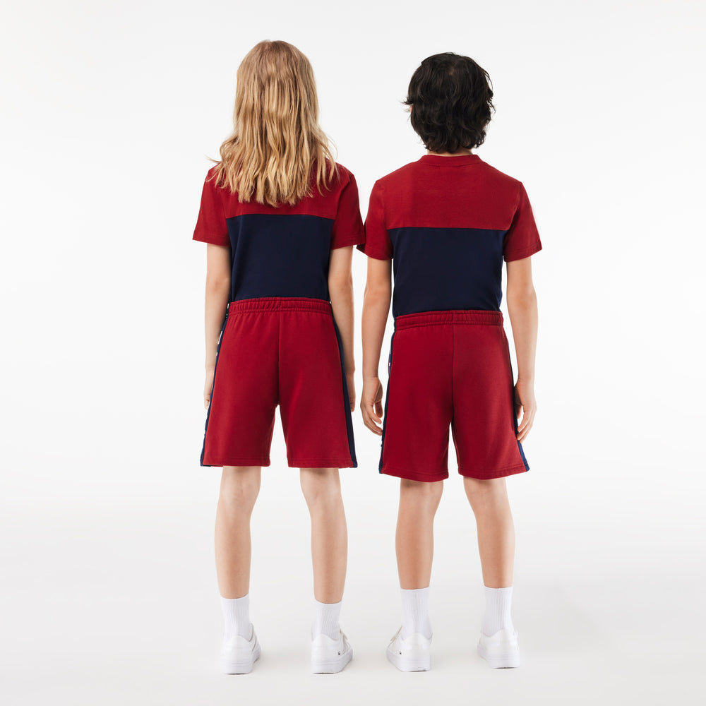 Kids’ Lacoste Colour-Stripe Organic Cotton Shorts