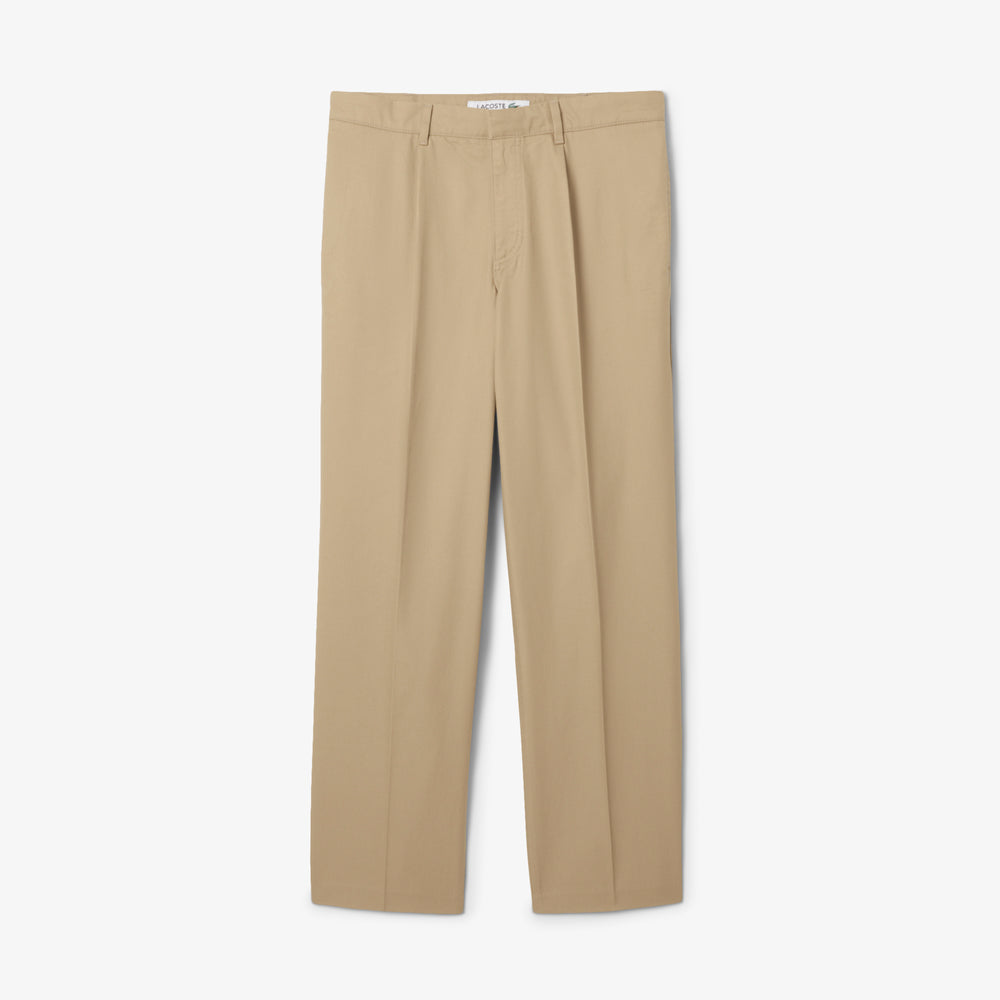 Cotton Gabardine Pleat Front Chino Pants
