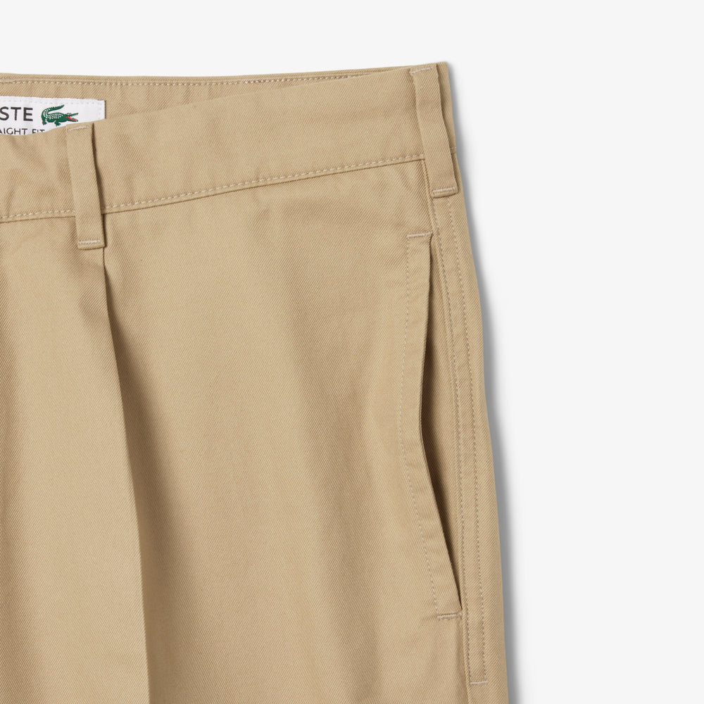 Cotton Gabardine Pleat Front Chino Pants