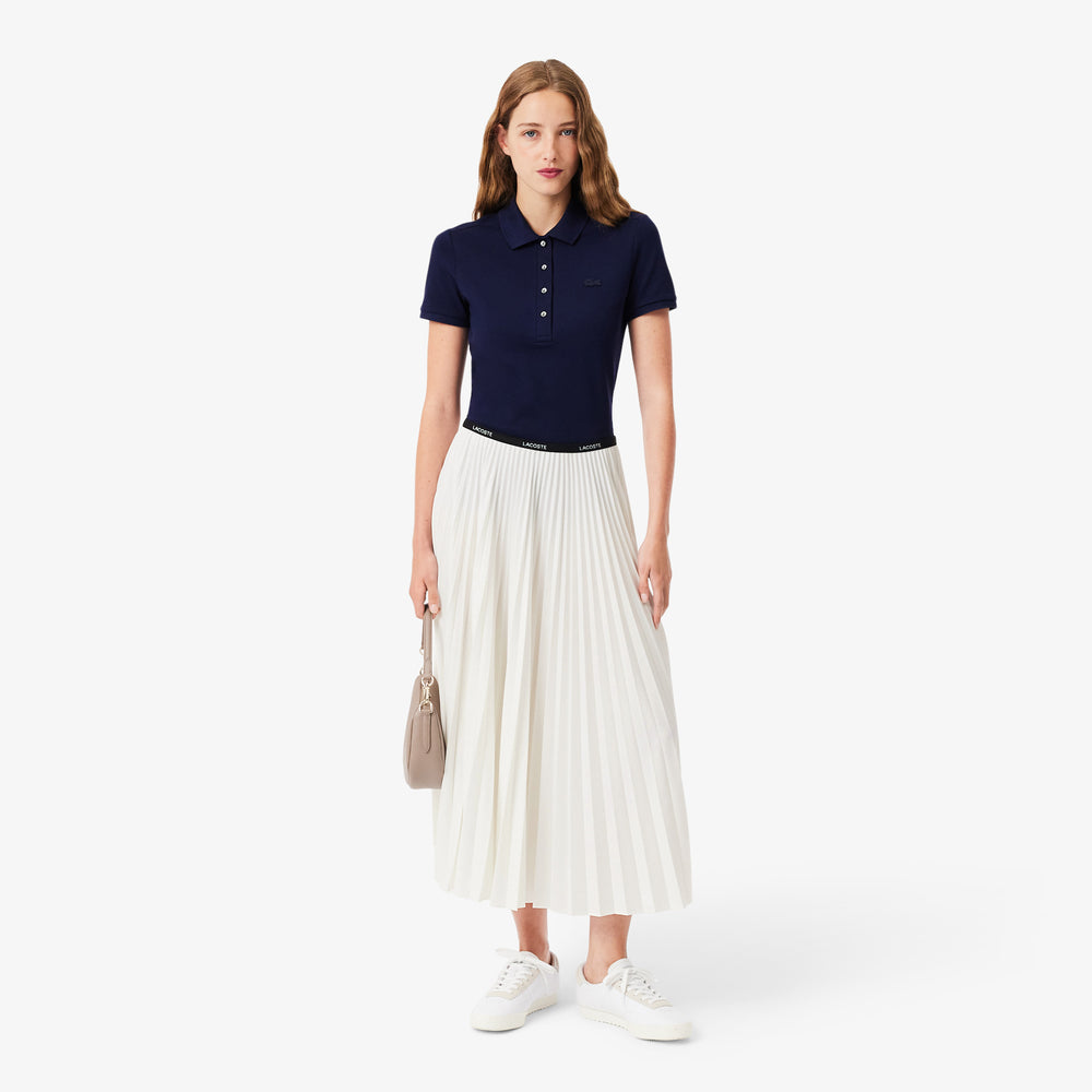 Long Pleated Elasticated Waist Skirt
