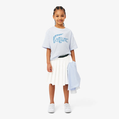 Oxford Cotton Pleated Skirt
