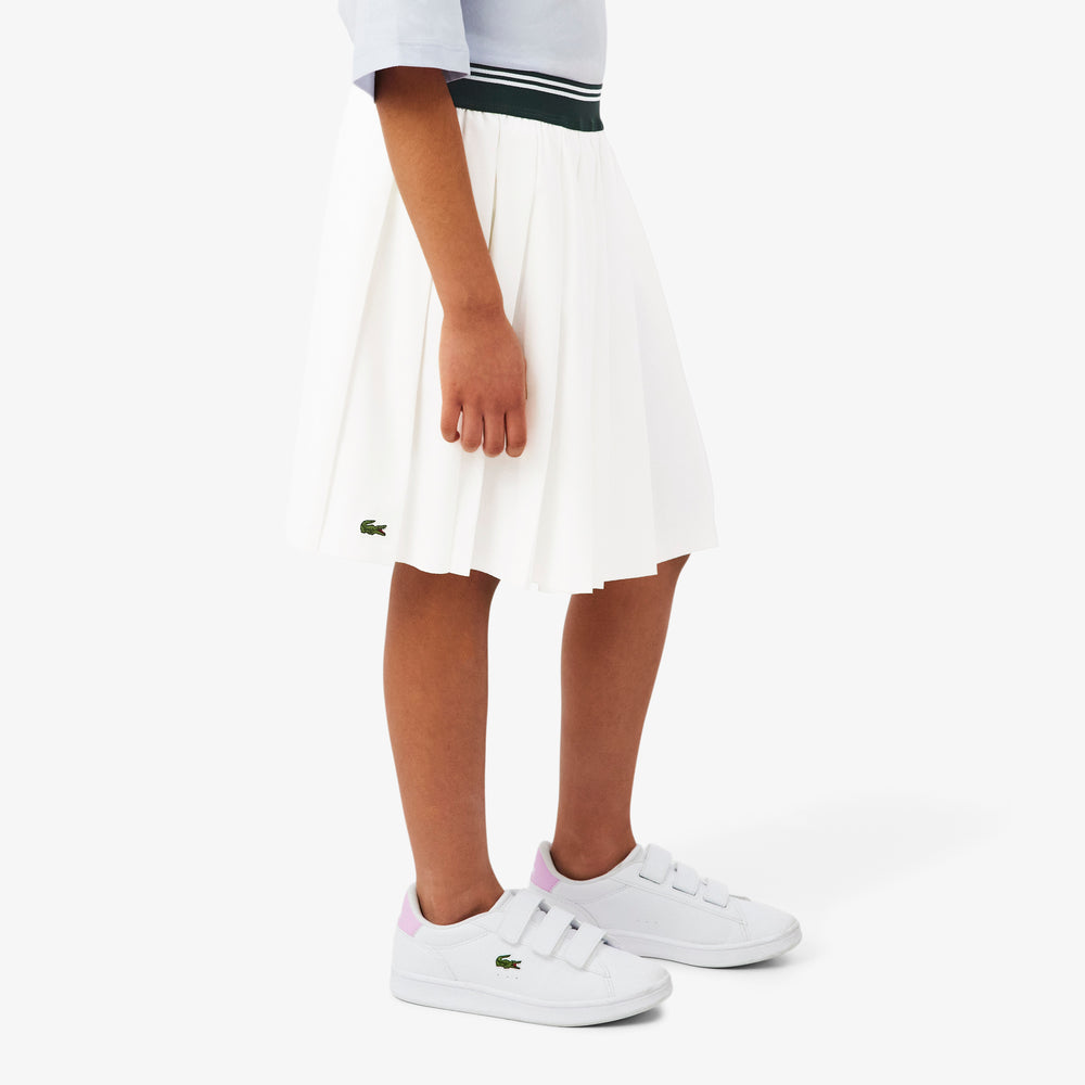 Oxford Cotton Pleated Skirt
