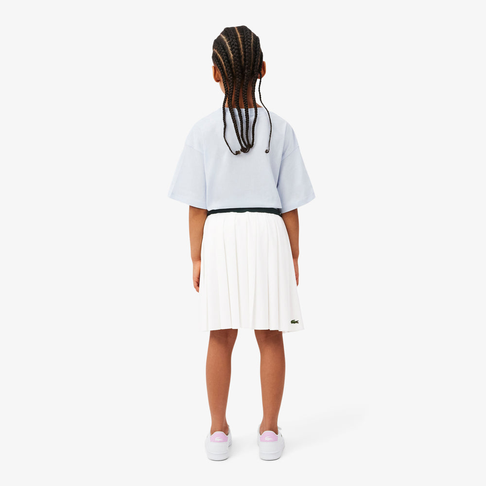 Oxford Cotton Pleated Skirt