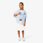 Oxford Cotton Pleated Skirt