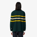 Relaxed Fit Striped Piqué Rugby Polo Shirt