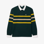 Relaxed Fit Striped Piqué Rugby Polo Shirt