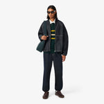 Relaxed Fit Striped Piqué Rugby Polo Shirt