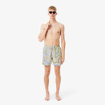 Mid Length Print Swim Trunks