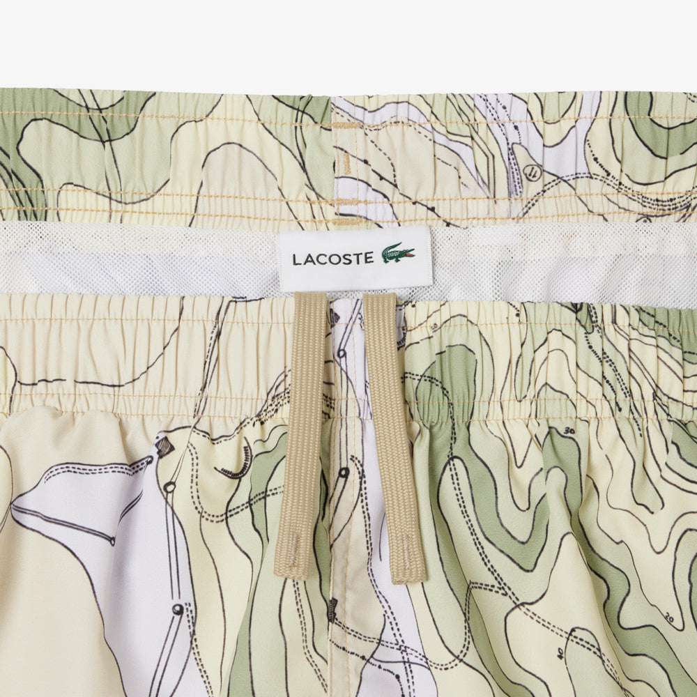 Mid Length Print Swim Trunks