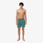 Mid Length Monogram Print Swim Trunks