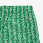 Mid Length Monogram Print Swim Trunks