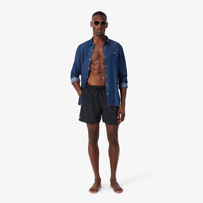 Mid Length Monochrome Swim Trunks