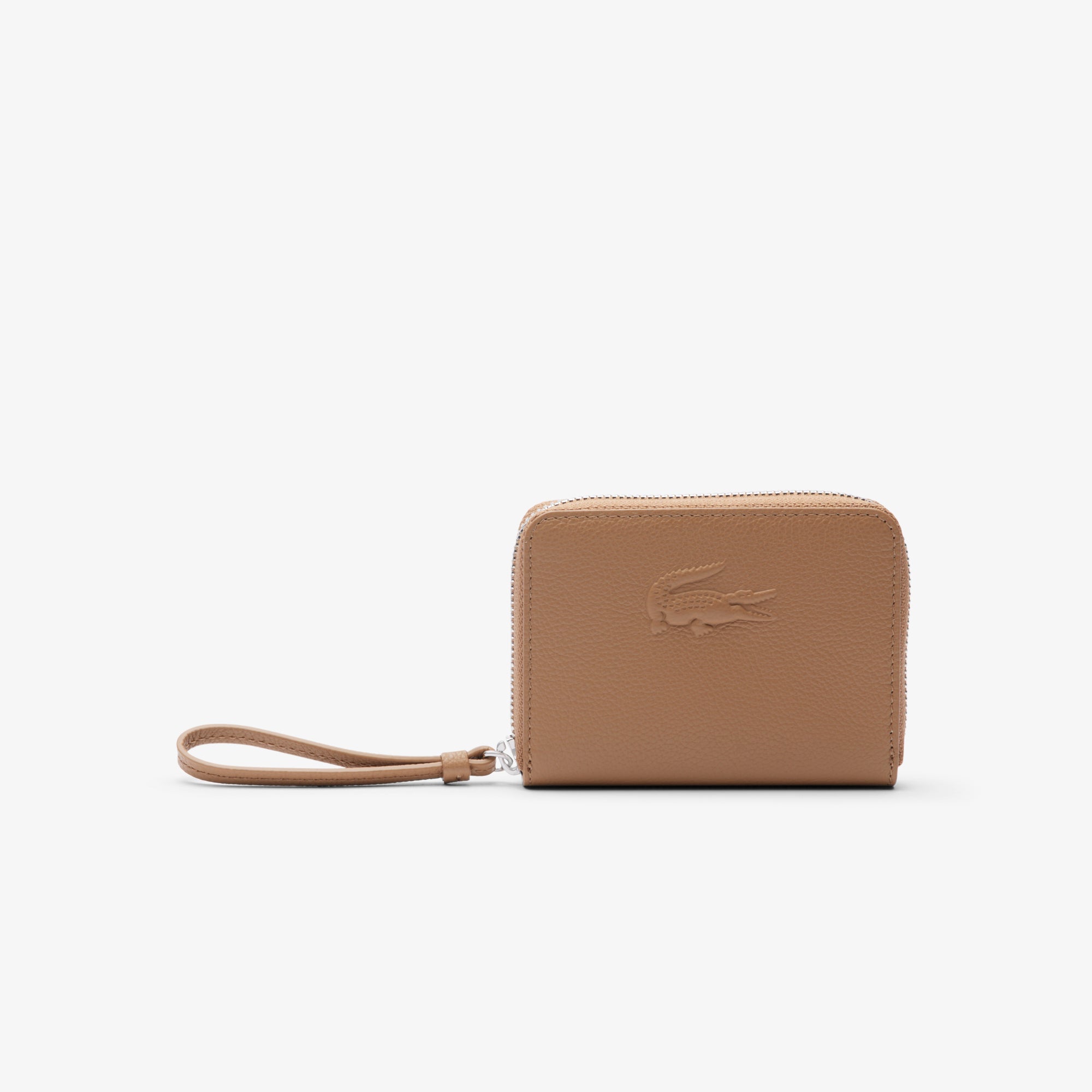 ★LACOSTE★ Women's City Court Coin Purse Round Wallet Black Women's City Court Grain Leather Wallet - Wallets & Small