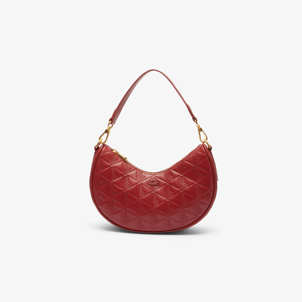 Maheki Embossed Leather Half Moon Purse