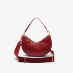 Maheki Embossed Leather Half Moon Purse