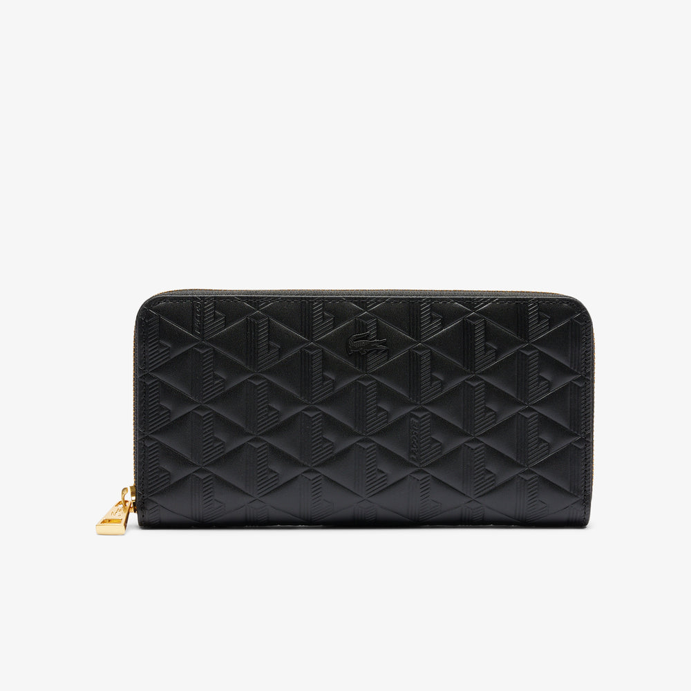 Maheki Zipped Embossed Leather Billfold