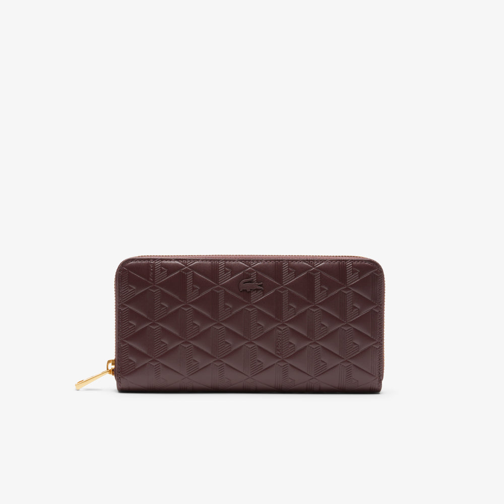Maheki Zipped Embossed Leather Billfold