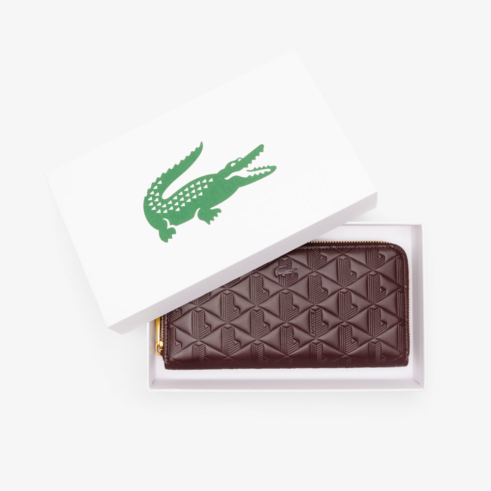 Maheki Zipped Embossed Leather Billfold